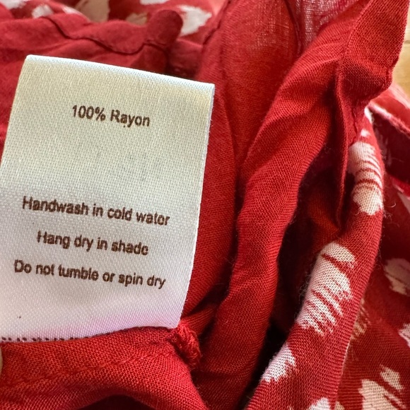 Anthropologie Tiare Hawaii Smocked Strapless Dot Print Maxi Dress Cherry Size M - Picture 8 of 11